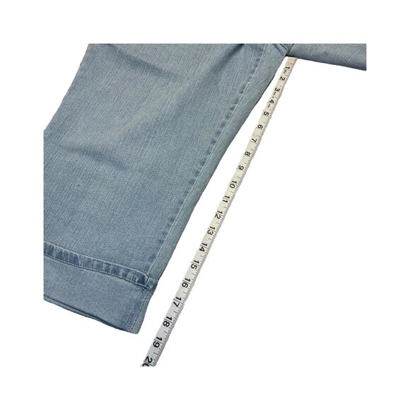 Gloria Vanderbilt Amanda Capri Pants Womens 18 Blue Belted Waist Cuffed Straight - Picture 5 of 8